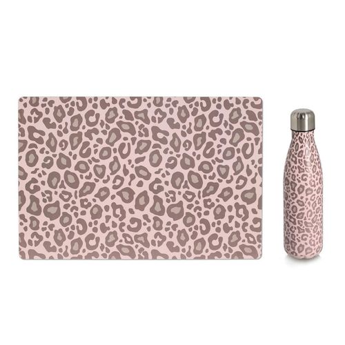 Trinkflasche ZELLER PRESENT "Geschenkset: Trinkflasche", rosé, beige, H:26,5cm, Edelstahl, Trinkflaschen, Trinkflasche