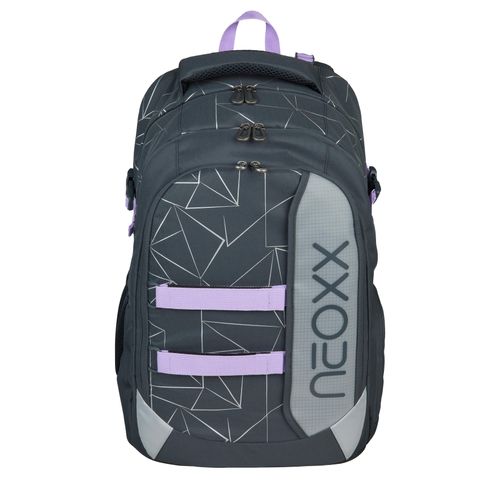 Schulrucksack NEOXX "Active Pro", Kinder, Gr. B/H/T: 45,5cm, grau (crystal spark), Rucksäcke Schulrucksack
