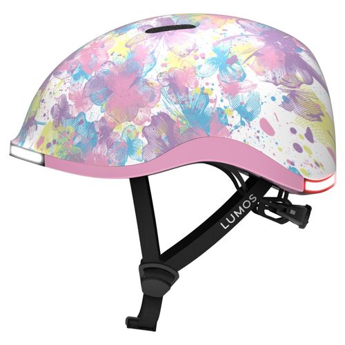 Kinderfahrradhelm mit LED, S (52-56 cm), Blüte