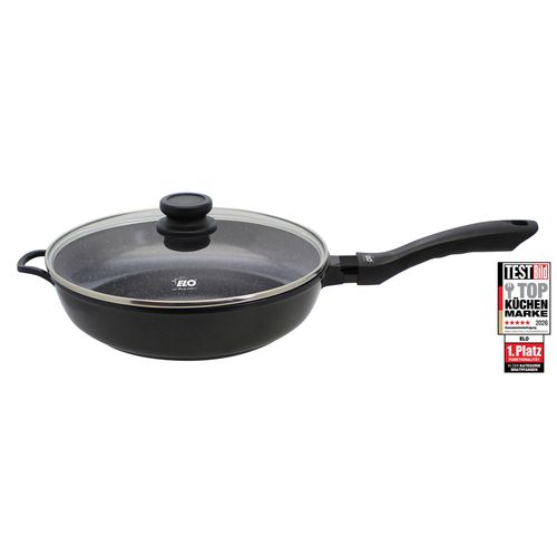 Schmorpfanne ELO "mit Glasdeckel 28cm", schwarz, H:13,5cm L:58cm Ø:28cm, Pfannen, Schmorpfanne, Induktion, Ø 28 cm