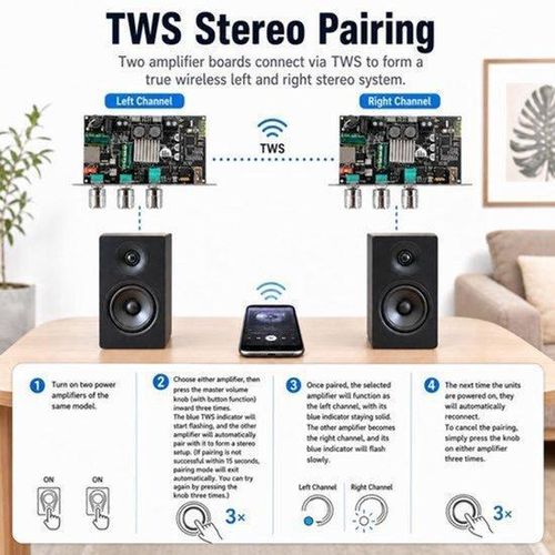 ZK-1001U DC 9-24 V Monokanal 100 W Bluetooth-Leistungsverstärker-Modul, unterstützt APP-Leistungsverstärker-Chip, weiblicher Anschluss 5,5 x 2,1
