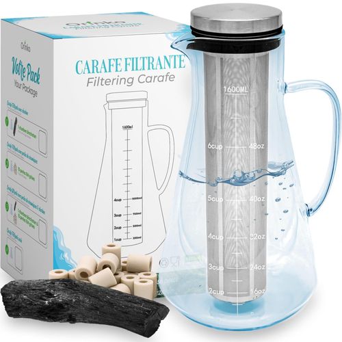 Wasserkanne 1,6 L mit Binchotan-Kohle & EM-Kugeln
