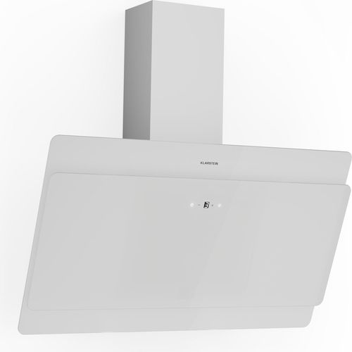 Klarstein Dunstabzugshaube, Abzugshaube Kopffrei, Leiser Dunstabzug, Dunstabzugshaube mit Filter, Wandhaube mit 3 Stufen, Dunstabzugshaube Abluft, Dunstabzugshaube 90 cm, 620 m³/h, 165 Watt, Weiß