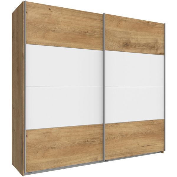 SchwebetüRenschrank Wimex "Easy", Weiß (Plankeneichefarben, Weiß), B:225Cm H:210Cm T:65Cm, SchräNke, SchwebetüRenschrank-image