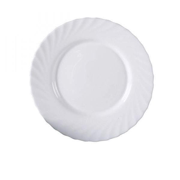Luminarc H3665 Trianon Piatto Piano, Ø 24,5 Cm, Vetro Opalino, Bianco-image