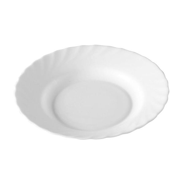 Luminarc H4123 Piatto Fondo Trianon, Profondo, Ø 22,5 Cm, Vetro Opalino, Bianco (1 Pezzo)-image
