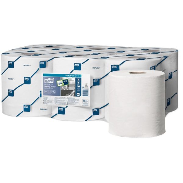 Tork473246 Rotolo Di Pulizia Multiuso Tork Reflex, 1 Velo, Bianco, 120,1 M-image