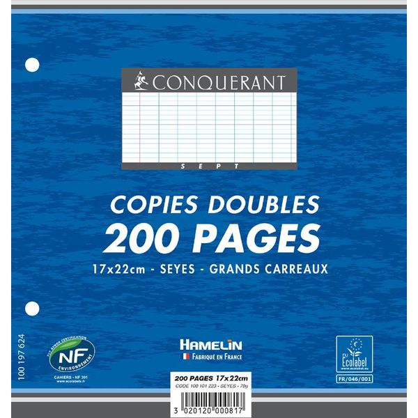 Conquerant Sept Kanzleipapier, Din A4, Seyes, 100 Blatt-image