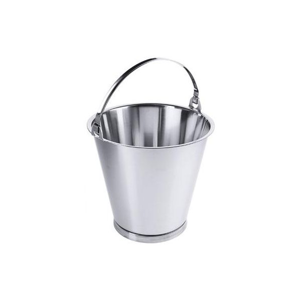 Secchio Con Doppio Fondo Chiuso, Resistente Agli Acidi, In Acciaio Inox X5Crnimo, Altamente Lucidato, Resistente Agli Acidi Grazie Alla Lega Di Molibdeno, Graduato Su Un Lato In Incrementi Di 1 Litro-image