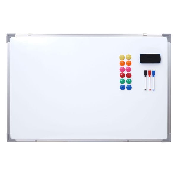 Whiteboard MCW-C84, Magnettafel Memoboard Pinnwand, Inkl. ZubehöR ~ 90X60Cm-image