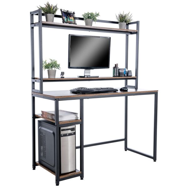 Clp Schreibtisch Billings I Computertisch Mit Regal Und StaufäChern I BüRotisch Im Industrial Look-image