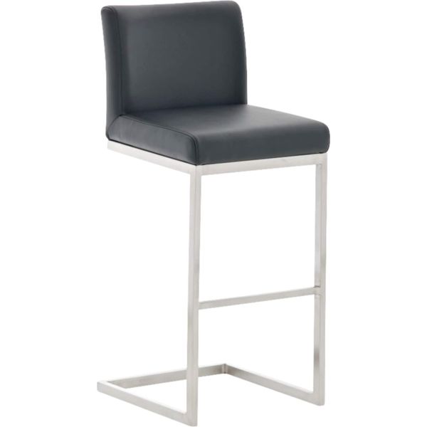 Clp Barhocker Mit Lehne Paros, Freischwinger Barstuhl Mit Kunstlederbezug, Gestell Aus Edelstahl, Tresenstuhl Bis 240 Kg Belastbar-image
