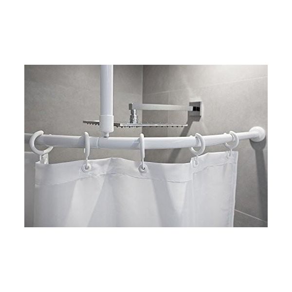 Binario Ad Arco In Alluminio Senza Barriere Bianco 130X130 Cm-image