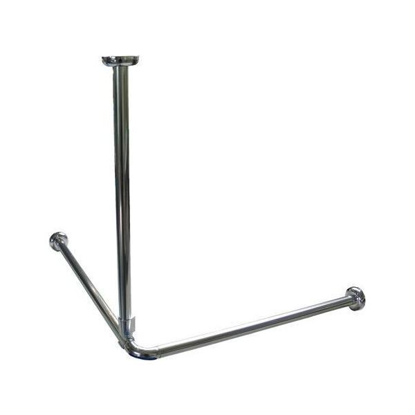 Supporto A Soffitto In Alluminio Extra Lungo 120 Cm! Per Binari Angolari Per Tende Da Doccia, Argento Lucido!-image