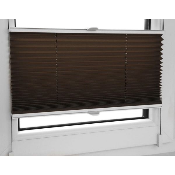 Tenda Plissettata Incl. Staffa Di Fissaggio Marrone Cioccolato 40X150 Cm Tenda Veneziana-image