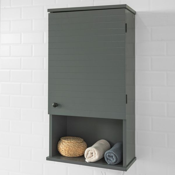 Sobuy BZR25-DG Armadio A Muro Con Un'anta E Un Vano Armadio A Muro Armadio A Muro Per Il Bagno Armadio Per La Cucina Armadio Per I Medicinali Mobili Per Il Bagno-image