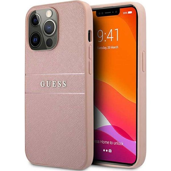 Guess Guhcp13Xpsasbpi Iphone 13 Pro Max6,7 RóżOwy/Pink Hardcase Saffiano Stripe-image