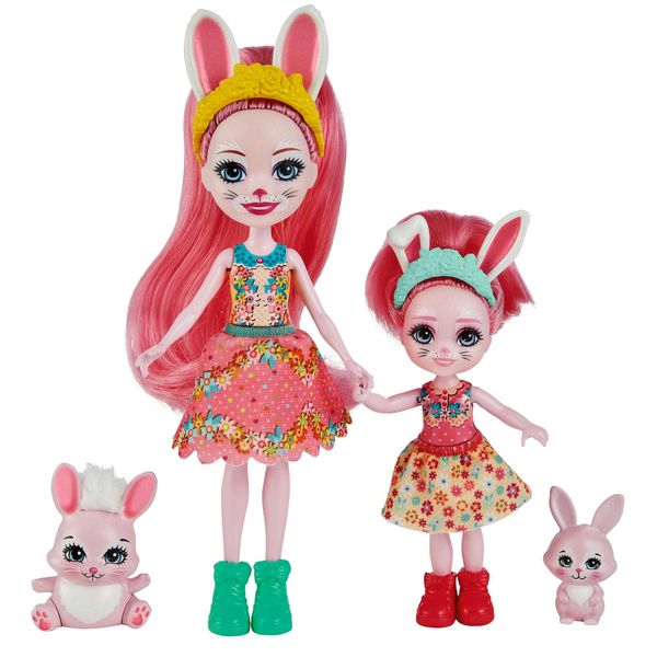 Enchantimals Bree Bunny E La Sorellina (Circa 15 Cm E Circa 4 Cm) E 2 Figure Di Animali-image