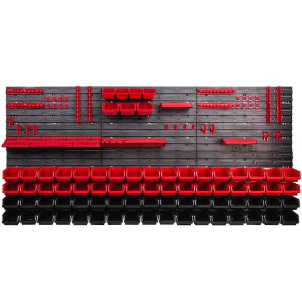Pannello Portautensili A Parete 172X78 Cm Con 75 Pezzi. Scatole Da Appendere Con Set Di Supporti In Plastica-image