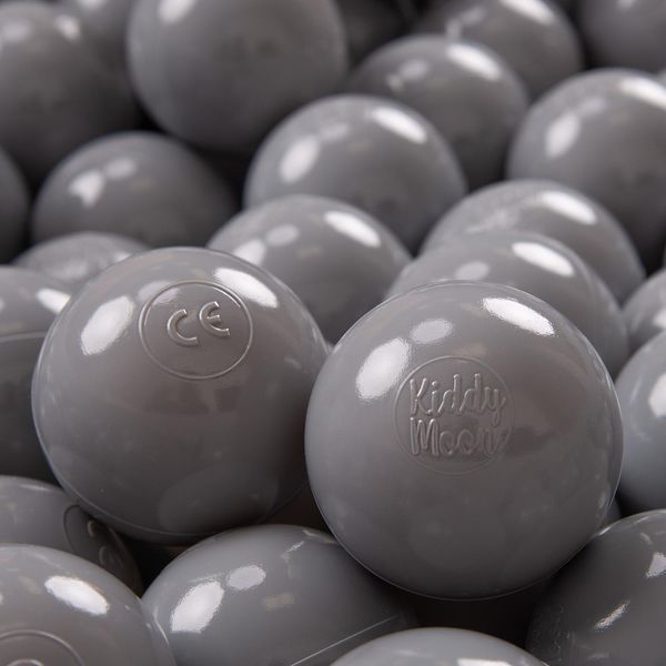 Kiddymoon 50 Palline Da Gioco ∅ 7Cm Per Neonati E Bambini Palline Da Bagno In Plastica Eu, Grigio-image