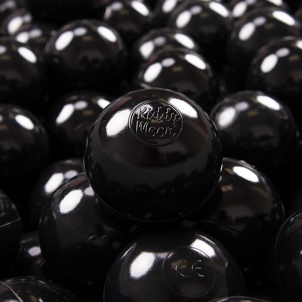 Kiddymoon 300 Palline Da Gioco ∅ 7Cm Per Neonati E Bambini Palline Da Bagno In Plastica Eu, Nero-image