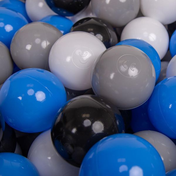 Kiddymoon Kids 50 Palline ∅ 7Cm Palline Da Gioco Per Il Bagno A Palline Palline Di Plastica Per Bambini Eu, Grigio/Bianco/Blu/Nero-image
