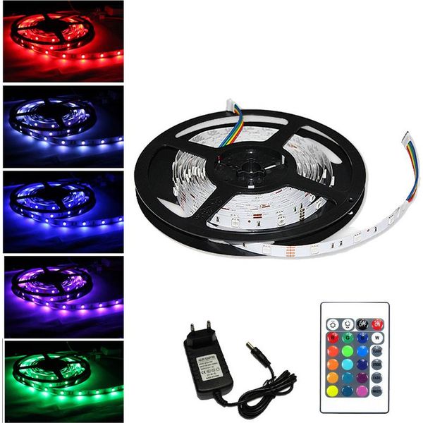 Jiubiaz 2M Led Striscia Di Luce Striscia Di Illuminazione Led Striscia Di Luce Catena Rgb Led Striscia Banda Di Colore Cambiamento 30Leds IP20 Con 24 Pulsanti Telecomando-image