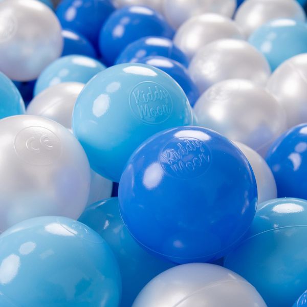 Kiddymoon Kids 50 Palline ∅ 7Cm Palline Da Gioco Per Il Bagno A Palline Palline Di Plastica Per Bambini Eu, Baby Blue/Blue/Pearl-image