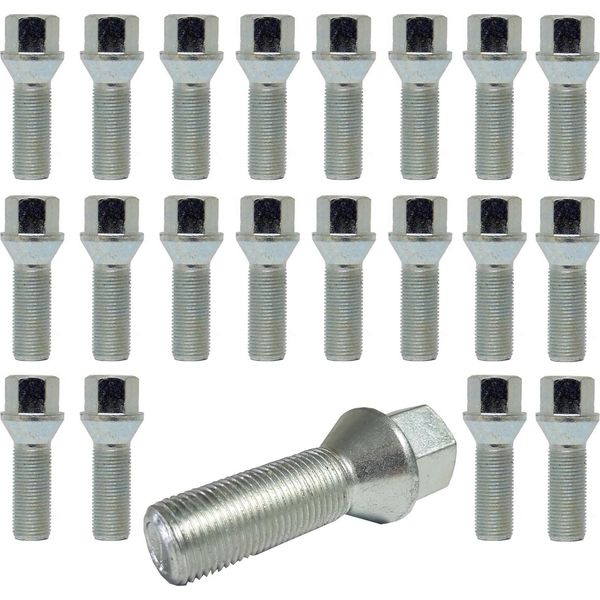 20X Bullone Ruota M12X1,5 Collare Conico 60° Lunghezza Albero 60 Mm Compatibile Con Opel Peugeot Renault-image