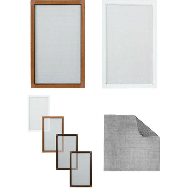 Zanzariera Telaio Alluminio Bianco Marrone Antracite 4 Misure A Scelta (110X130 Cm, Bianco)-image