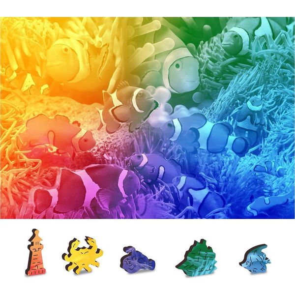 Wooden City Puzzle In Legno Pesce Tropicale 2In1, 100 Pezzi Eco-image