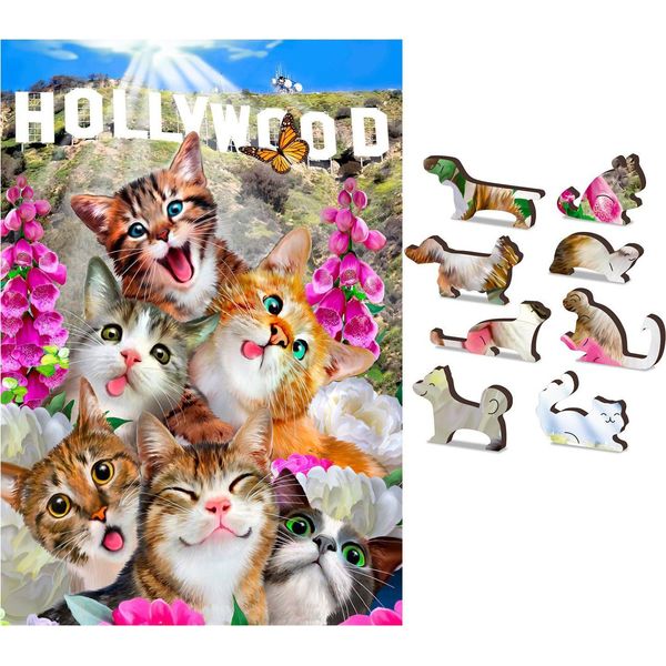 Puzzle In Legno Wooden City Gattino A Hollywood 2In1, 75 Pezzi Eco-image