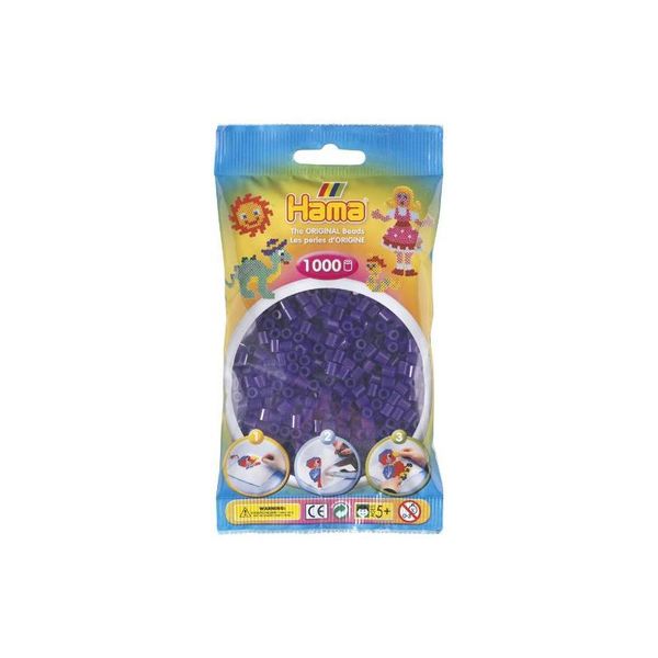 Hama Originale Iron-On Perline Midi 1000Pz. 207-24 Viola Trasparente Trasparente-image