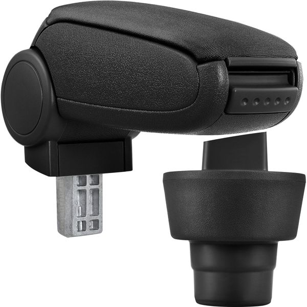 [Bracciolo Centrale, Perfetto Per Bmw Mini (1A Generazione) Negli Anni 2001 - 2006 - Bracciolo Con Vano Portaoggetti - Imbottito - Tessuto - Nero-image