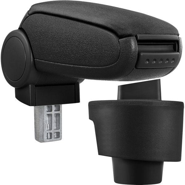 [Bracciolo Centrale, Perfetto Per Seat Ibiza (Modello 61) A Partire Dal 2008 (3 E 5 Porte) E Per Le Autovetture - Bracciolo Con Vano Portaoggetti - Imbottito - Tessuto - Nero-image