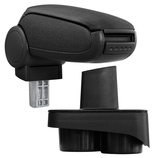 [Bracciolo Centrale, Perfetto Per Vw Polo 9N / 9N2 / 9N3 - Bracciolo Con Vano Portaoggetti - Imbottito - Tessuto - Nero-image