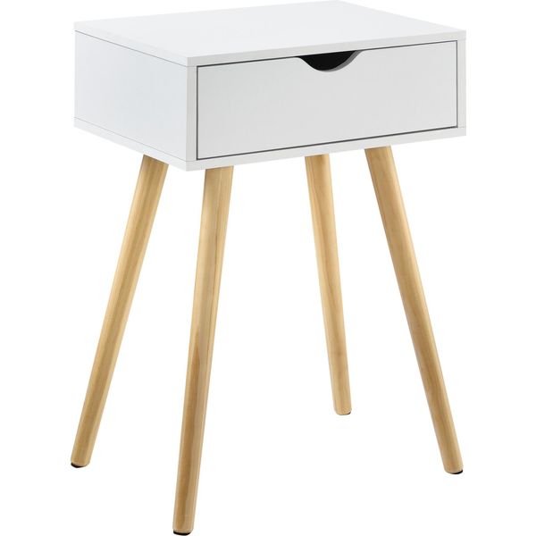 [Tavolino Con Cassetto Bianco Retrò 60X40X30 Cm Cassettiera Comodino Tavolino Cassetto Comodino Comodino Scaffale Cassettiera-image