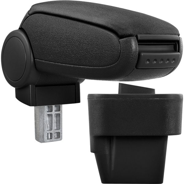 [Bracciolo Centrale, Perfetto Per Opel Astra H Anni 2004 - 2010 - Bracciolo Con Vano Portaoggetti - Imbottito - Tessuto - Nero-image