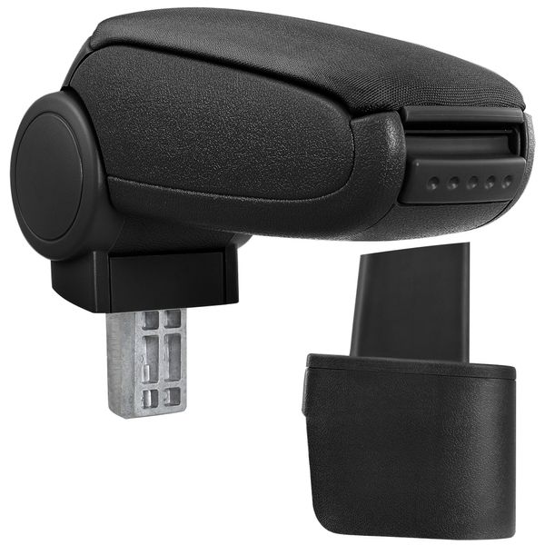 [Bracciolo Centrale, Perfetto Per Nissan Micra (Terza Generazione - K12), Anni Di Modello 2003 - 2010 - Bracciolo Con Vano Portaoggetti - Imbottito - Tessile - Nero-image