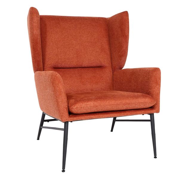 Lounge-Sessel MCW-L62, Ohrensessel Cocktailsessel Sessel Polstersessel, Stoff/Textil Metall ~ Terracotta-Braun-image