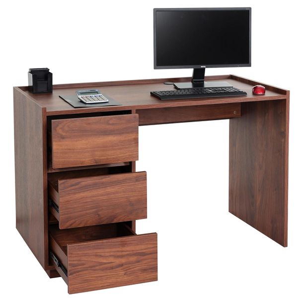 Schreibtisch MCW-J78, BüRotisch Computertisch Arbeitstisch, Schublade, 78X121X60Cm ~ Walnuss-Optik-image