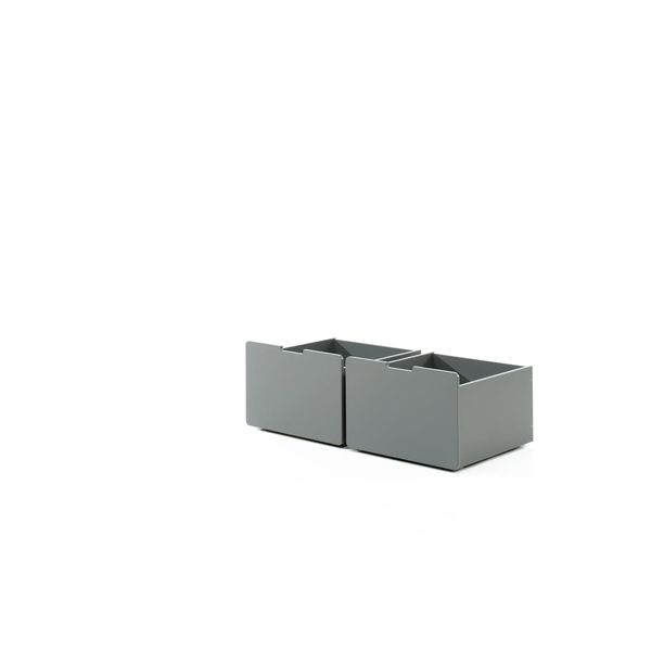 Schubladen-Set, Best. Aus 2 SchubkäSten Auf Rollen, Mdf Grau Lackiert-image