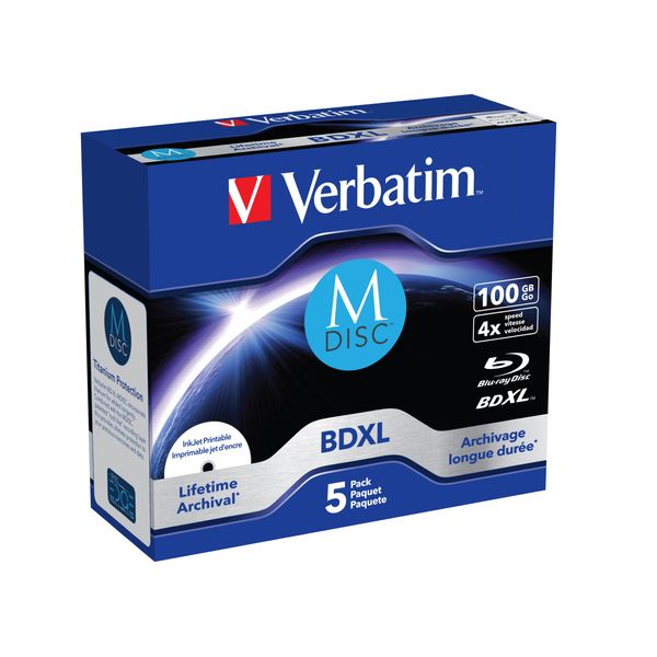 M-DISC Verbatim BD-R 4X 100 Gb Inkjet Stampabile Al Dettaglio-image