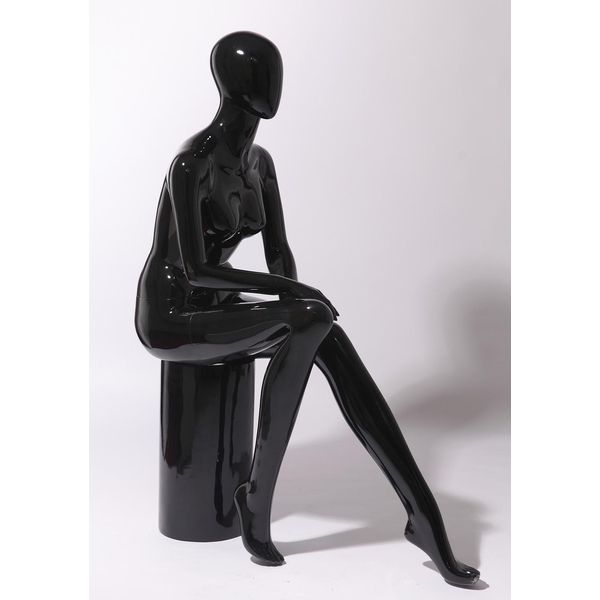 XF17-H Bellissimo Manichino Astratto Femminile "Senza Volto"" Laccato Lucido Nero"-image