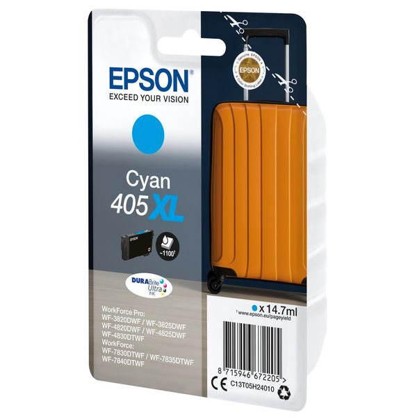 Epson 405XL - 14,7 Ml - Ciano - Originale - Cartuccia D'inchiostro - Per Workforce WF-7830, 7835, 7840, Workforce Pro WF-3820, 382-image