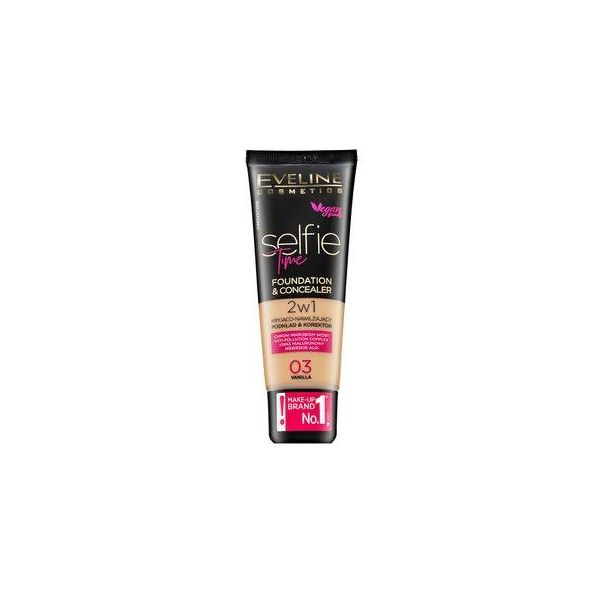 Eveline Selfie Time 2In1 Foundation & Concealer Langanhaltendes Make-Up 2In1 03 Vanilla 30 Ml-image