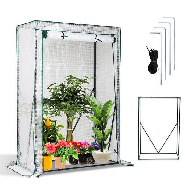 Jiubiaz Serra In Plastica Serre Serra Per Pomodori Serra Per Piante Bianca 100*50*150CM-image