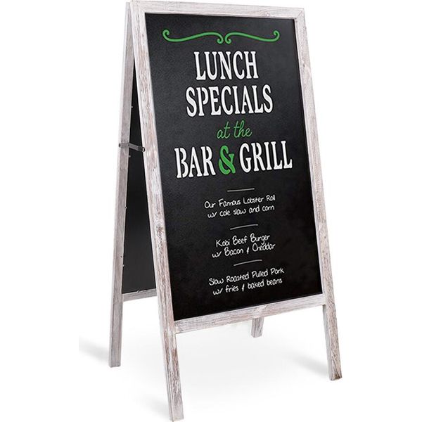 Cartellone Pubblicitario Wisfor, Ripiegabile Su Entrambi I Lati, Supporto Per Tappo Cliente, 100×50 Cm - Grigio-image