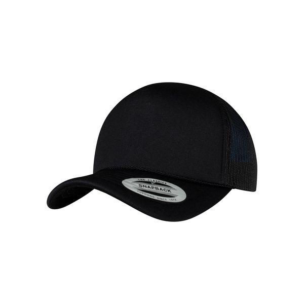 Flexfit 6005FC | Cappello Trucker In Schiuma Con Visiera Curva - Colore: Nero/Nero/Nero - Taglia: Unica-image