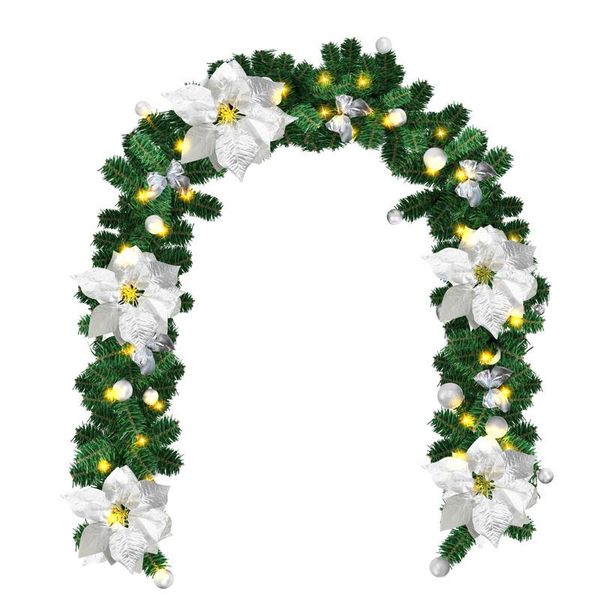 Yakimz 270Cm Ghirlanda Natalizia 50 Led Luci Fiabesche Ghirlanda Abete Decorazione Natalizia Argento-image